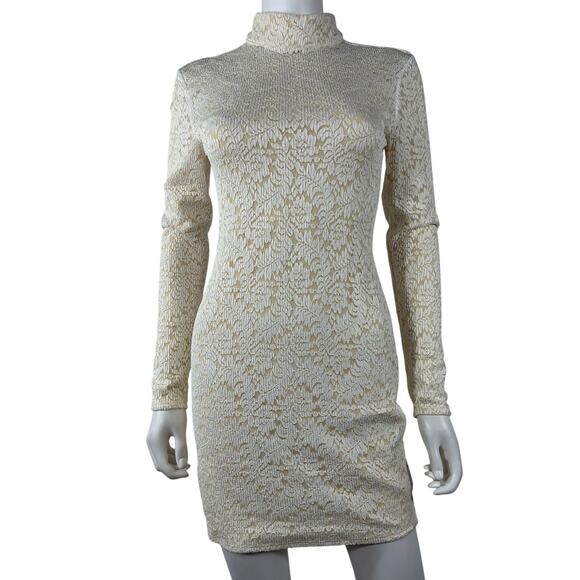 Michael Costello 'Lane' Beige Nylon Mini Dress Size S - Picture 2 of 4